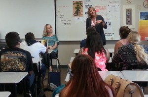 Working with students at Mission Hills High School.